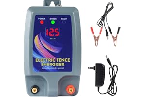 ZHFEIIRU Pastore elettrico solare,Recinzione elettrica Controllore di impulsi ad alta tensione sicuro Fattoria animale Recinzione elettrica Pastore Allevamento animale pastore elettrico elettrico