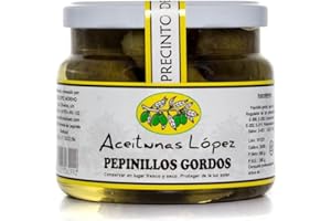 ACEITUNAS LÓPEZ Pepinillos Gordos Sabor Anchoa - Envase PET 550 g. Peso Neto