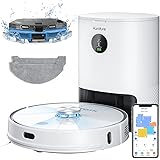 HONITURE Robot Aspirateur Laveur avec Station de Vidange, Aspirateur Robot Laser Q6 Pro, 3500pa, WiFi/APP/Alexa Contrôle, Car