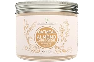 LITTLE ORGANIC COMPANY Oatmeal & Almond Face Scrub with crushed Walnut Shells – a blend of Natural & Vegan Ingredients