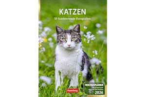 Katzen Wochenplaner 2026 - 53 faszinierende Fotografien: Wandkalender mit Platz für Notizen und vielen süßen Katzenfotos. Tierkalender 2026 mit praktischer Wochenansicht. Hochformat 25 x 35,5 cm