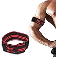 XTRIM Elastic BFR (Blood Flow Restriction) Workout Bands with Hook & Loop Closure for Biceps & Triceps Training, Gain Arms and Shoulder Muscles Without Lifting Heavy Weights (Red)