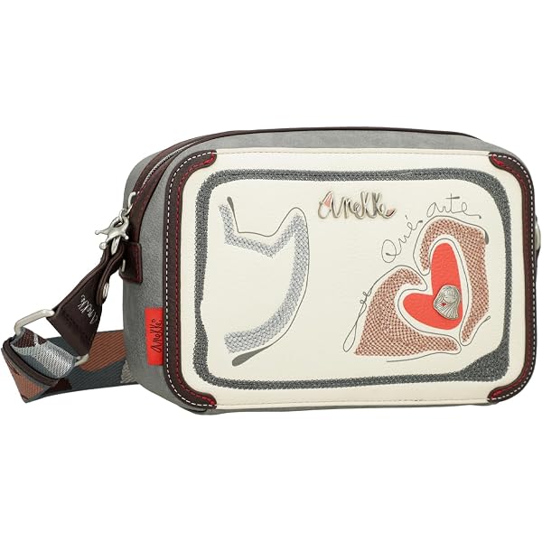 Bolso Bandolera Anekke 3 Compartimentos - Multicolor, Correa Ajustable, 100% Poliuretano, 27x19.5x9 Cm