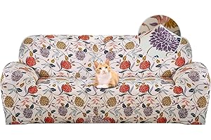 ‎JAOTTO Jaotto Sofa Cover 3-Seater Elastic Stretch Spandex Sofa Throws Sofa Cover Non-Slip Washable Sofa Protector Couch Cover for Sofa with Armrest, Flower Style