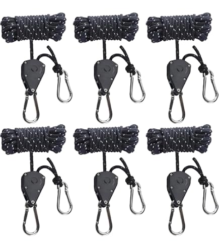 Lot De 4 Tendeurs De Corde Réglables 4 Mm - Avec Cliquet, Crochet Et Sardines - Pour Tente, Auvent, Camping - 3