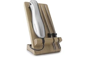 ‎GASTROBACK Gastroback 41600 Home Culture-Design Elektro Messer, INOX-Touch-Gehäuse, 120 Watt, inkl. Multischnitt-und Wellenschliffklinge, silber