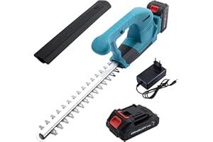 CHANGEMOORE 21V Akku Heckenschere mit 2,5 Ah Akku und Ladegerät - 18500rpm Heckenschere Elektrisch für Hecken, Sträucher, Büsche - Ultraleicht 2,1 kg – 38 cm Dual-Action-Klinge, 15 mm Zahnöffnung