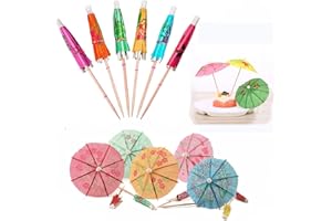 CETORNIE 50 Pièces Parapluies de Cocktail,Accessoires de Cocktail,Mini Parasols Boisson Picks Cocktail Decoration pour Bar Boire des Fruits Nourriture Party