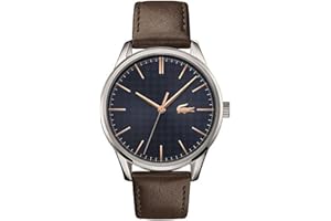 Lacoste Montre Analogique à Quartz pour Homme Collection Vienna avec Bracelet en Cuir Marron - 2011046