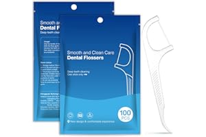 zoerbufan 100 Pcs Floss Sticks Dental Toothpick, 2 in 1 Portable Teeth Stick, Tooth Picks, Floss Picks, Keeps Your Mouth Fresh and Clean for Travel Home Office Restaurant