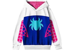 BERHANGO Ghost Spider Hoodies Girls Spidey Sweatshirts Kids Gwen Cartoon Jacket Coat 3-10Y