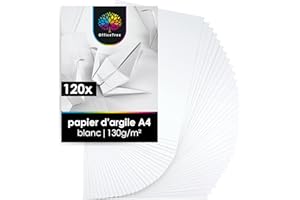 OfficeTree 120 Feuille A4 blanche - Papier imprimante Blanc Cartonné - pour Bricoler et Construire - 130 g/m²