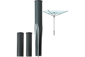 Laundry Mate Washing Line Spike with Adaptors to Fits 32/40/50mm Poles Heavy Duty Rust-Resistant - Metal Rotary Line Ground Spike for Parasol, Rotary Airers & Bird Feeders