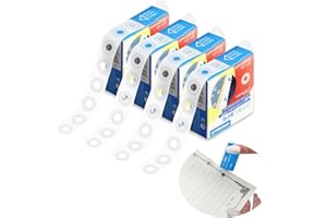 Hole Punch Reinforcement Stickers, Kaluofan 1000 Pack of 1/4 Inch Sheet & Hole Reinforcements Stickers, Transparent and Self-Adhesive Reinforcements for Hole-Punched Pages, Hole Reinforcers for Paper