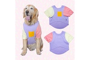 Ruse. Pet Clothes Candy Floss Half Sleeves with Treat Pocket Crew Neck T-Shirt/Tees Apparel for Dogs Gifts Color Baby Pink(XL)