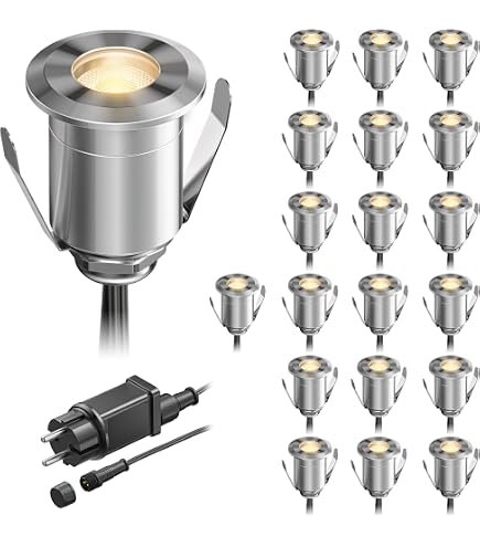 JAVO Mini LED Bodeneinbauleuchte Außen IP67 Silber Seitliches Licht