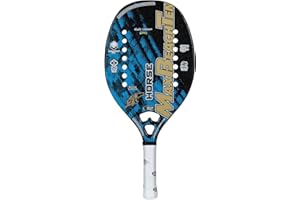 MAX BEACH TENNIS MBT HORSE, Racchetta Beach Tennis 100% Fibra di Carbonio + Kevlar - Trattamento ruvido- Eva High Power – Leggera e Bilanciata – Profilo 20 mm - Custodia inclusa