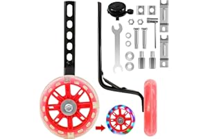 CycForge Stützräder mit leuchtenden, leisen Rädern für Kinderfahrräder - Kompatibel mit 12, 14, 16, 18, 20 Zoll Kinderfahrrädern mit variabler Geschwindigkeit & Ein-Gang-Fahrrädern.