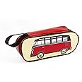 BRISA VW Collection - Volkswagen Utensil Pencil Case Stationery Pouch Make-up Holder in T1 Bus Campervan Design (Classic Bus/Red)