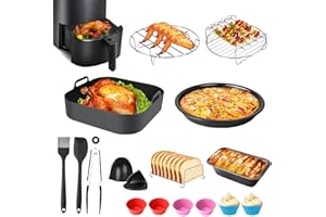 GEYUEYA HOME 16pcs Accessoires Air Fryer Moule Silicone Air Fryer Plat Air Fryer pour Philips Airfryer XL 6,2L XXL 7,2L, COSORI 5,5L, Cecotec 5,5L 6L, Ninja 5,2L, Princess XL