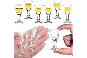 REATR GLASS Paquete de 6 vasos de chupito de vino de 10 ml, mini vasos de chupito de vino, licor de vino, bebidas alcohólicas chinas, japonesas, pequeñas, para tequila, vodka, vasos de chupito transparentes