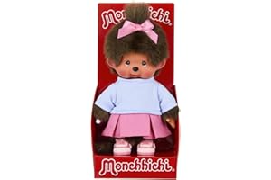 BANDAI - Monchhichi - Peluche Jupe Baskets - Singe Iconique des années 80 - Toute Douce 20 cm Enfants et Adultes -en Baskets - Jouet Enfant 2 Ans et + - SE203949