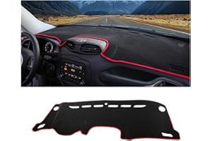 UPGENT Auto Armaturenbrett Abdeckung Für Jeep Für Renegade BU 2015-2017 2018 2019 2020 2021 2022 2023 Auto-Armaturenbrett-Abdeckungsmatte Vermeiden Sie Lichtpads Anti-UV-Rutsch-Teppich Teppich Dashmat(A Red