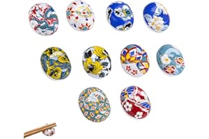 Xiuyer Palillos De Cerámica Soporte, Palillos Descansa En Cerámica Reutilizables Palillos Titular Resto Set Clásico Estilo para Cuchillo Tenedor Cuchara Sushi Palillos Resto(10 Piezas)