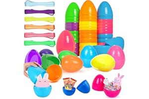 YeahBoom 24 Stück Ostereier Plastik,7cm Plastikeier Ostern,Gemischte Farben Kunststoff Ostereier,Ostereier zum Befüllen,Ostereier Deko,Zum Füllen von Süßigkeiten und Kindergeschenken an Ostern