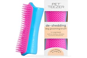 Tangle Teezer Grande Pet Teezer - Spazzola per Cani Animali Domestici Taglia Grande - Spazzola per toelettatura a secco o durante il bagno - Rimuove il pelo in eccesso dei cani - Blu e Rosa