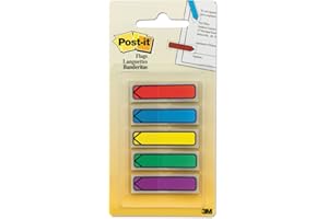 Post-it 684ARR1 samoprzylepne strzałki, 11,9 x 43,2 mm, czerwone, żółte, zielone, niebieskie, fioletowe, 5 x 20 pasków w etui