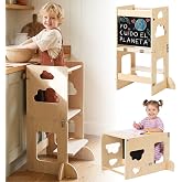 KYWAI Montessori Premium Folding Learning Tower, 3-in-1 Folding Learning Tower: Convertible to Desk with Slate &ndash; Brand Commit