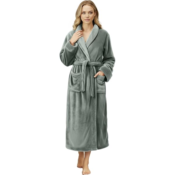 knee length dresses for ladies Lady Olga Ladies Polar Fleece Zip Front Dressing Gown  Sandras-Online