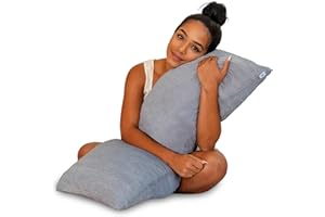 PharMeDoc Seitenschläferkissen, Langes Kissen (100x41cm) - Kühlender Bezug, Stillkissen und Schwangerschaftskissen zum schlafen, Für Mama (DunkelGrau)