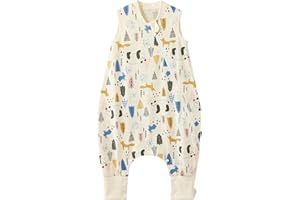 Duomiaomiao Śpiwór dziecięcy z nogami, letni śpiwór z nóżkami 0,5 TOG, 100% bawełna, koc do noszenia dla niemowląt 1-2 lata