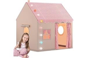 Nybhyjka Tienda De Campaña para Niños, Tienda De Campaña para Interiores con Colchón Y Luces, Tienda De Campaña para Interiores con Cabaña para Niños De 3 A 13 Años, 120 × 105 × 128 Cm