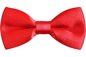 Alizeal Boys Pre-tied Bow Tie Solid Color Fancy Plain Adjustable Party Birthday Kids Bow Tie