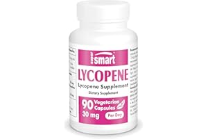 Supersmart - Lycopene 30 mg Per Serving - Extract of Tomato Lycopene Standardized to 10% Lycopene - Raises Lycopene Levels in Blood - Prostate Health | Non-GMO & Gluten Free - 90 Softgels