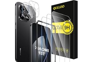 QULLOO Schutzfolie für Xiaomi Mi 15T 5G für Panzerglas, 3 Stück Displayschutzfolie mit 2 Stück Kameraschutz, 9H Härte Gehärtetes Glas Folie HD Klar Schutzglas Anti-Kratzen Displayschutz