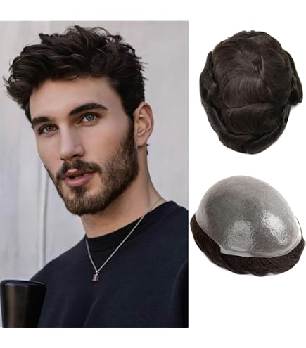 Herren Toupet Haar System Für Männer 0,02-0,03mm Ultra-Dünne