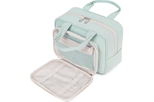 Narwey Bolsa de Aseo Grande Bolsa de Maquillaje Organizador de Cosméticos Mujeres Niñas Neceser de Viaje Kit de Aseo Bolsa Makeup (Verde Menta)