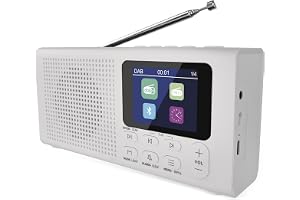 EMOS - DAB+radio med Bluetooth och dubbel strömförsörjning - bärbar digital radio med väckarklocka, timer och 40 minnesplatser - 4 x snabbval - DAB+FM-köksradio med TFT LCD-färgskärm