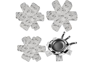LMOGWL Lot de 6 Protections de poêle à Frire, Protection Anti-empilage, Protection de poêle, Feutre, Protection de poêle, Protection de poêle, 3 Tailles différentes (38/36/26 cm)