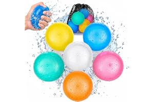 Kizozo 6 st återanvändbara vattenballonger och 1 nätpåse, magnetiska vattenballonger för vattenleksaker, sommarpresent till barn