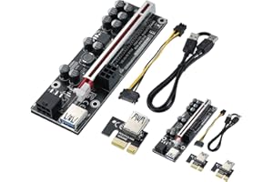MZHOU PCIe Riser, PRO-V011 GPU Riser Express Scheda Adattatore da 1X a 16X, Estensione Grafica per Dispositivi di Mining Bitcoin Ethereum ETH, Piattaforma di Mining di Criptovaluta (2 Pezzi)