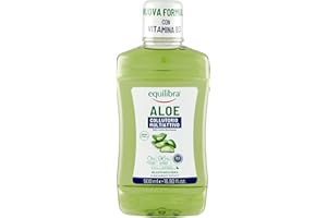 equilibra Igiene Dentale, Aloe Collutorio Multiattivo, Collutorio a Base di Aloe Vera dal Delicato Gusto Menta, Xilitolo e Mentolo per un Alito Fresco, Aiuta a Proteggere da Carie e Tartaro, 500 ml