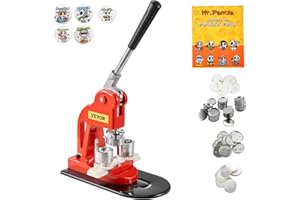 VEVOR Button Maker Machine, 25mm (1 inch) Badge Punch Press Kit, Children DIY Gifts Pin Maker, Button Making Supplies with 500pcs Button Parts & Circle Cutter & Magic Book