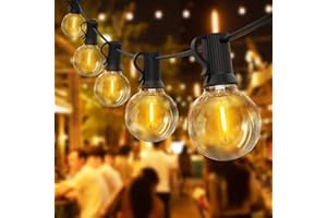 Catena Luminosa Esterno, Qxmcov 18M LED Luci da Esterno Giardino, Catena Luci Impermeabile Lucine with 30+4 Lampadine di Ricambio 2700K Catena Luminosa Giardino per Natale Partito Esterno e Interno