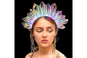 DIELIANHUA Diademas luminosas, diadema luminosa, diosa de la libertad, diadema de corona LED, accesorio para el pelo, adecuado para mujeres y niñas para bailar carnaval de Halloween/B