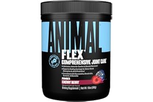 ‎ANIMAL Universal Nutrition ANIMAL Flex Pulver (Cherry Berry), Gelenkkomplex schützt Gelenke, Sehnen & Bänder, geeignet für Bodybuilder & Kraftsportler, Ergänzung zu Bandagen für Gelenk Support, 339 Gramm